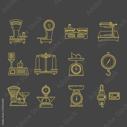 Set icons commercial scales