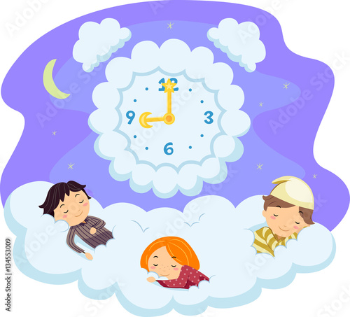 Stickman Kids Cloud Sleep Time