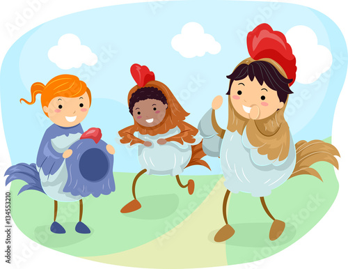 Stickman Kids Dress Chicken