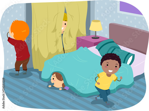 Stickman Kids Hide And Seek Bedroom