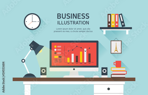 Vector business flat illustration