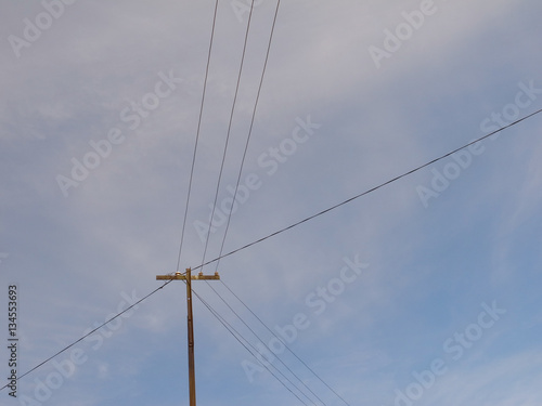 Telegraph pole and electric wire, Nuwara Eliya, Sri Lanka