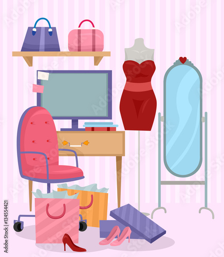 Computer Female Fashion Room