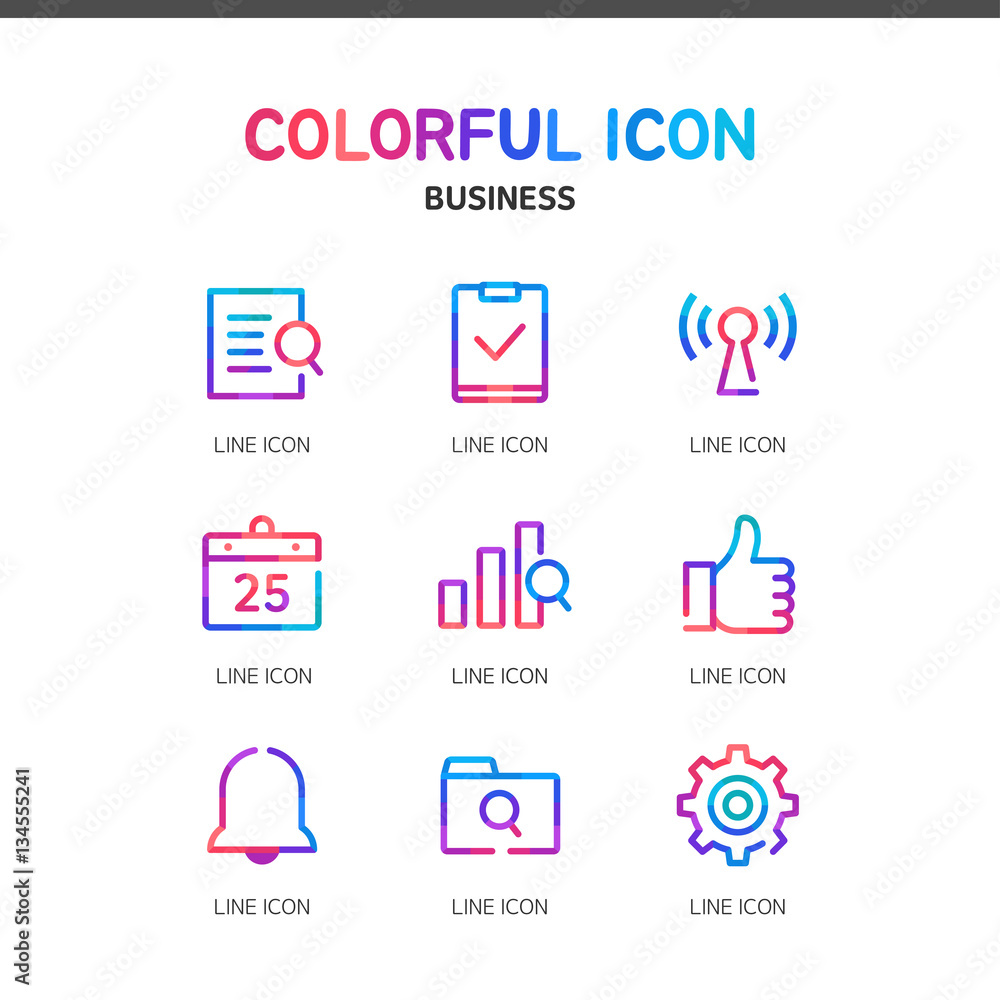 Color business icons Color business icons