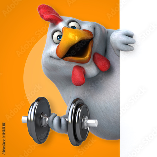 Fun chicken - 3D Illustration