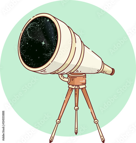 Telescope Outer Space Icon