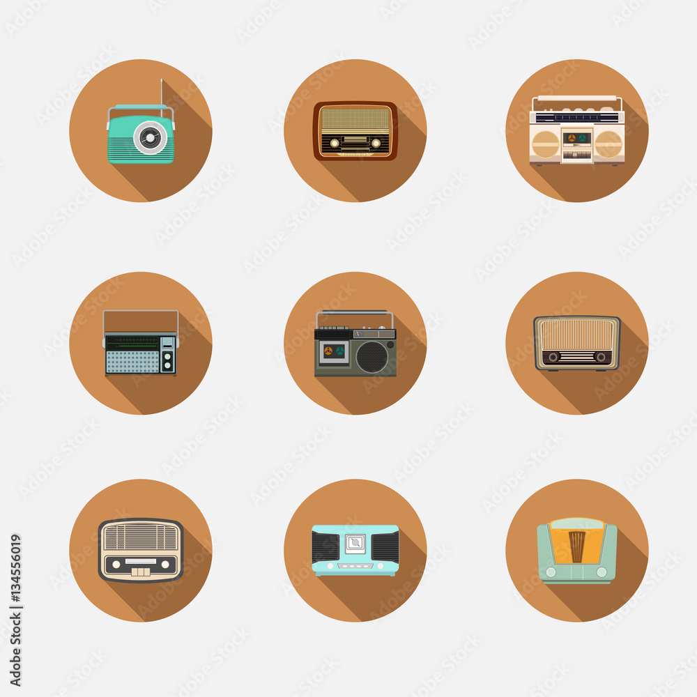 Retro Radio icon vector Retro Radio icon vector