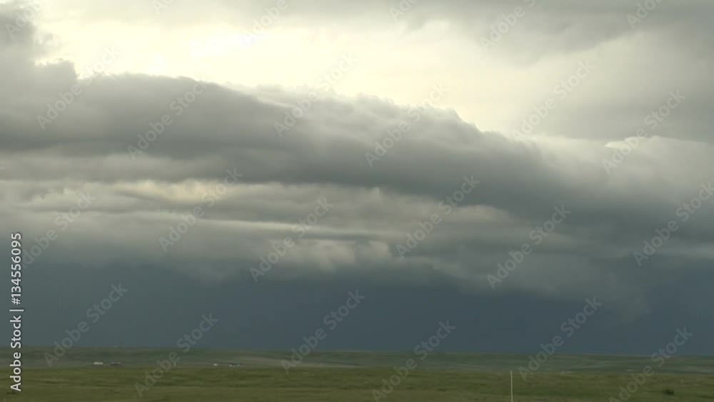 Thunderstorm Shelf Clouds Rolls Across Plains Thunderstorm Shelf Clouds Rolls Across Plains