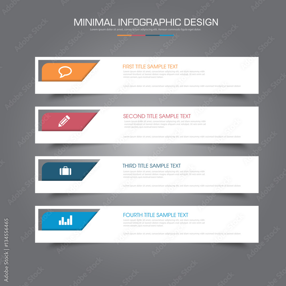 Infographic Elements with business icon on full color background