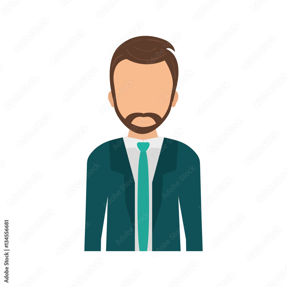 businessman executive profile icon vector illustration graphic design