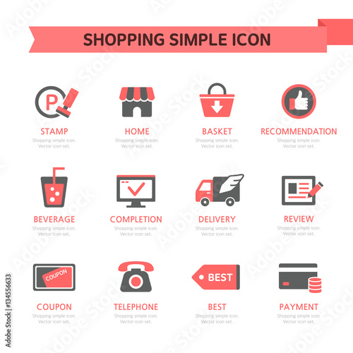 Shopping flat icon set