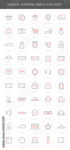 Shopping Line Icon Set