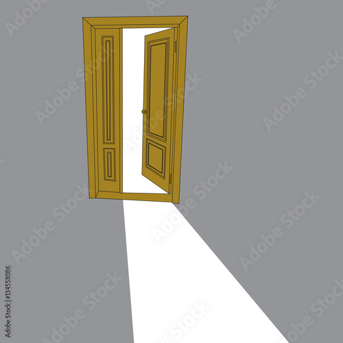 Vector image of the open door