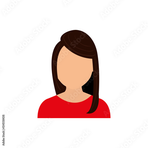 Woman faceless profile icon vector illustration graphic design