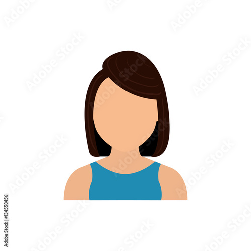 Woman faceless profile icon vector illustration graphic design