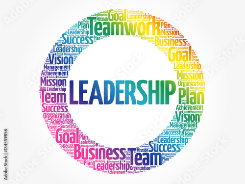 Obraz na plátně LEADERSHIP word cloud collage, business concept background