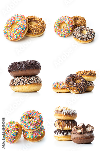  donuts isolated on white background