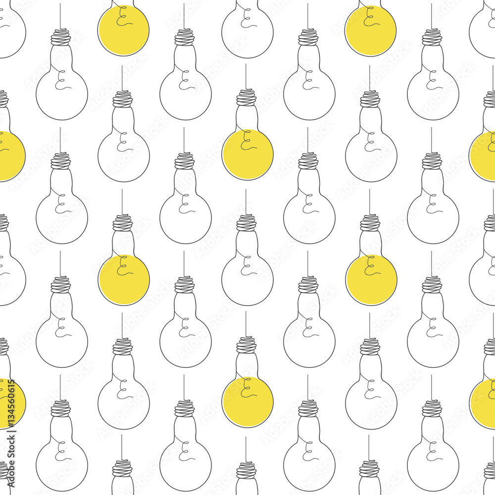 Seamless Pattern with Lightbulb Seamless Pattern with Lightbulb