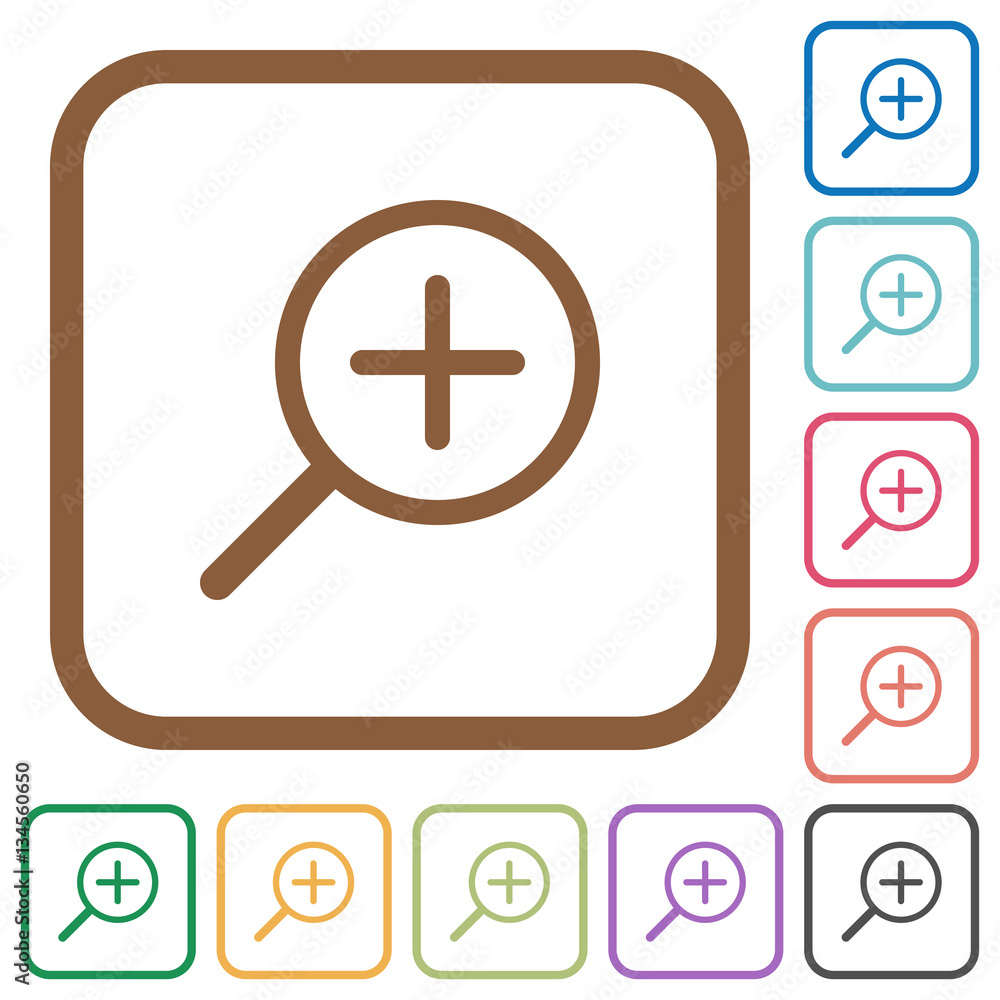 Obraz premium Zoom in simple icons