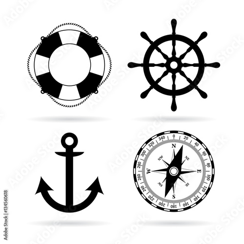 Sea maritime icon set