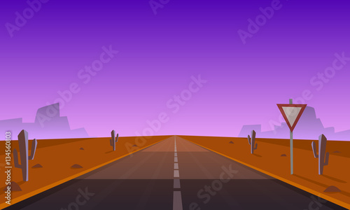 Desert Road At Night