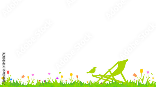Wiese mit Liegestuhl