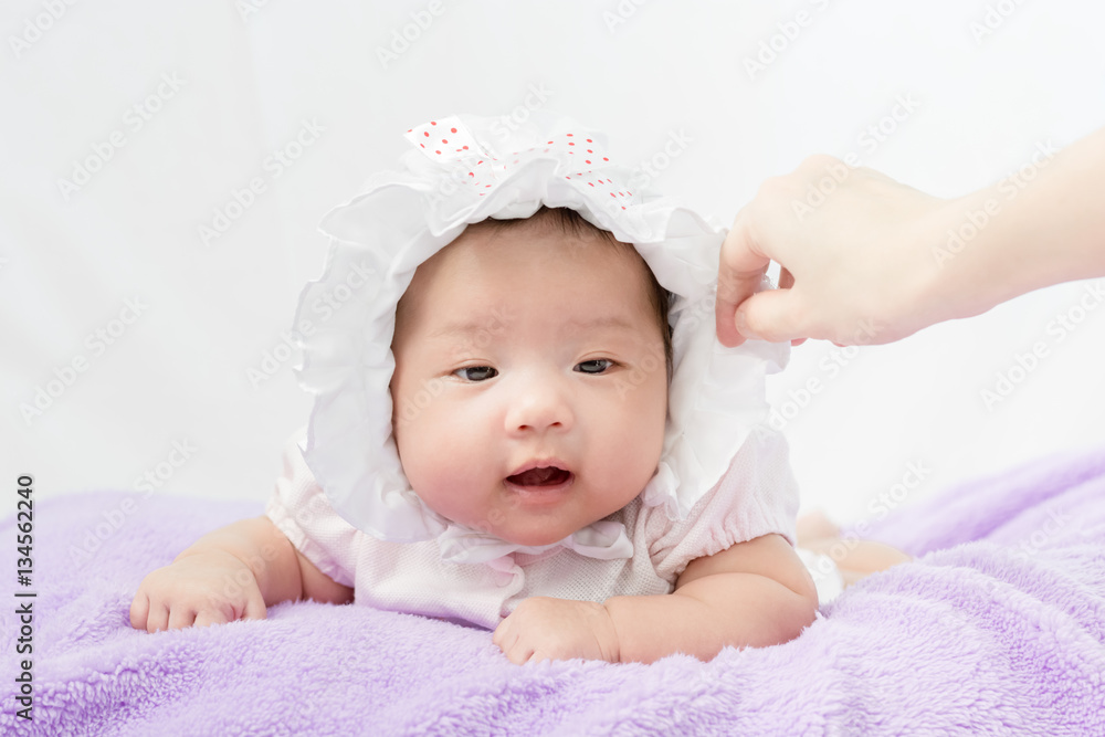 Portrait of adorable baby girl with hat Portrait of adorable baby girl with hat