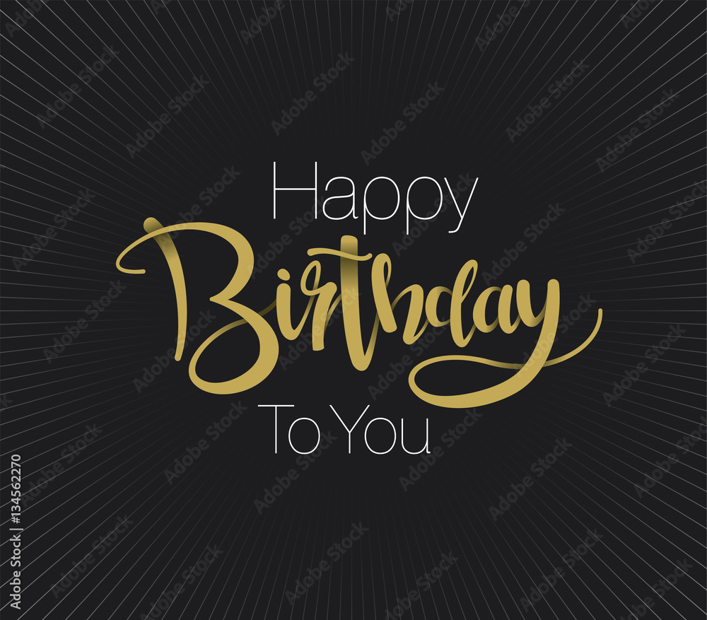 Obraz premium Happy Birthday greeting card with lettering design