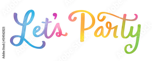 LET’S PARTY Multicoloured Watercolour Invitation Card