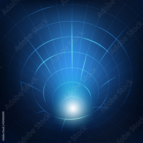 3D circle futuristic tunnel in technological theme, concept of digital gateway, abstract technology background
