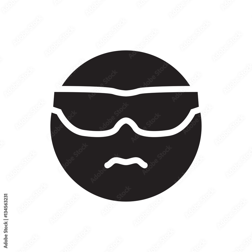 cool emoticon in sunglasses icon illustration cool emoticon in sunglasses icon illustration
