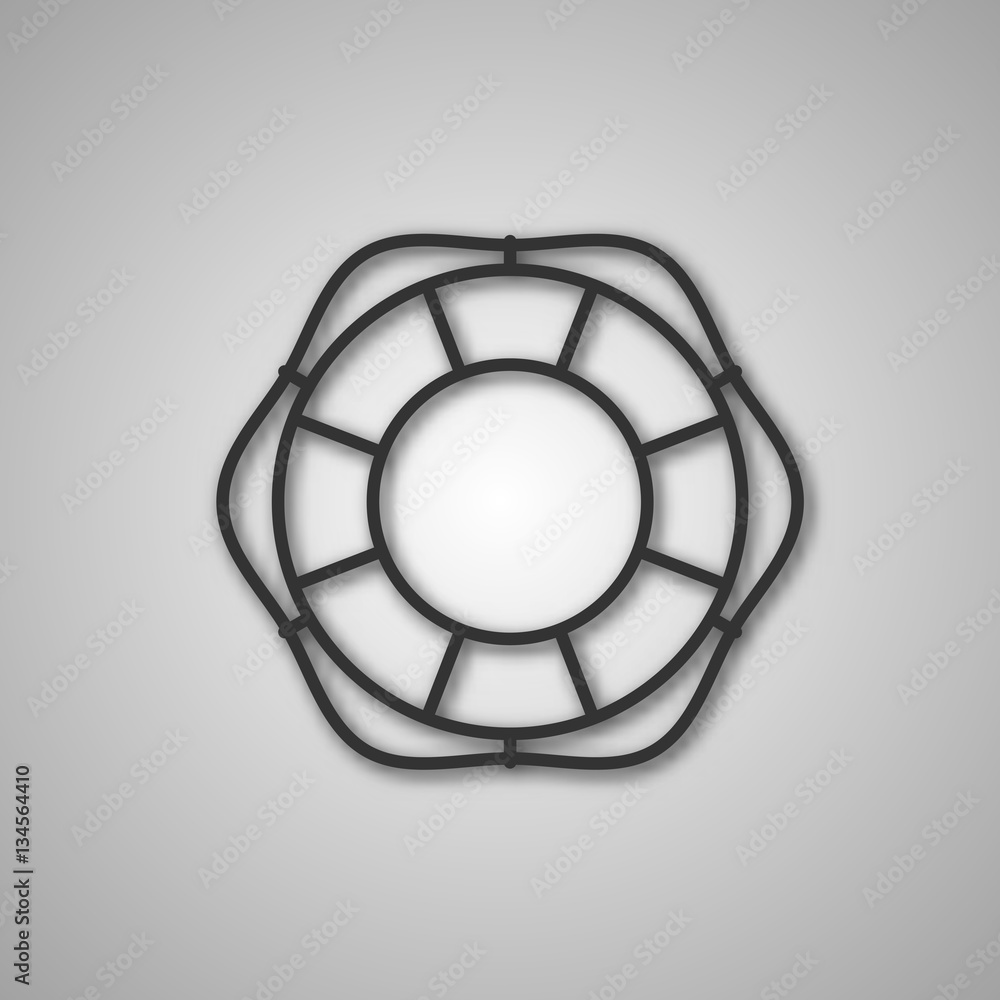Gray icon lifebuoy, vector illustration. Gray icon lifebuoy, vector illustration.