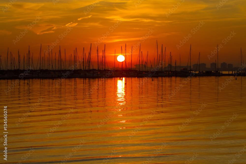 sunset on docklands