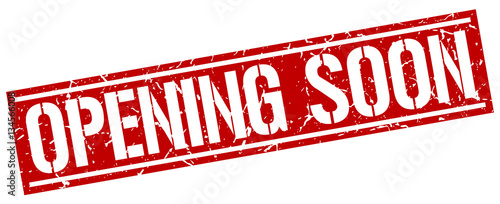opening soon square grunge stamp