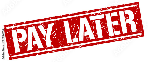 pay later square grunge stamp