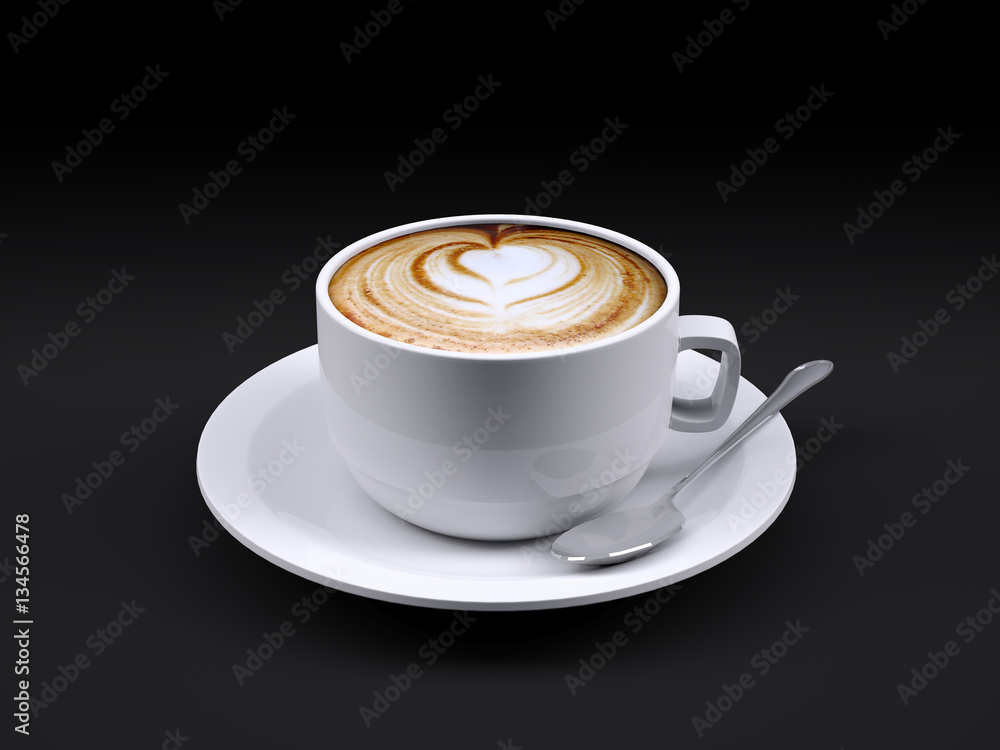 Fototapeta cappuccino cup with spoon