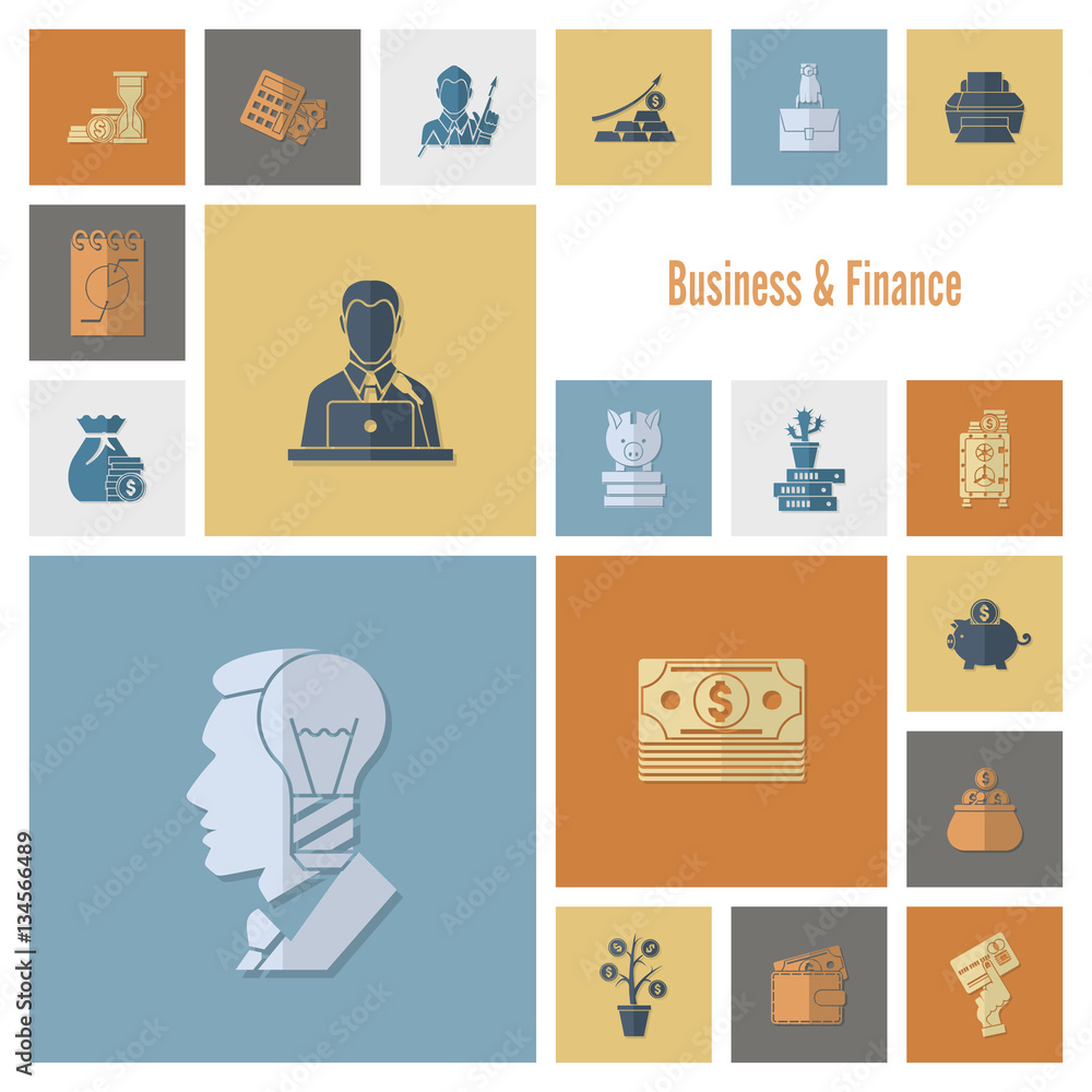 Business and Finance Icon Set Business and Finance Icon Set