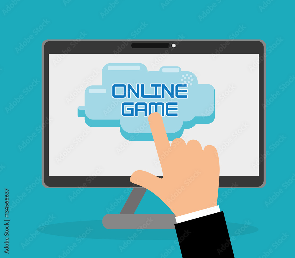 online games hand tocuh screen vector illustration eps 10 online games hand tocuh screen vector illustration eps 10