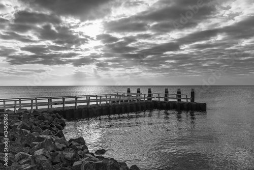 Afsluitdijk with Jetty and Sunrise ZW