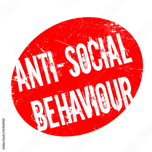 Anti-Social Behaviour rubber stamp. Grunge design with dust scratches. Effects can be easily removed for a clean, crisp look. Color is easily changed.