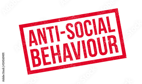 Anti-Social Behaviour rubber stamp. Grunge design with dust scratches. Effects can be easily removed for a clean, crisp look. Color is easily changed.