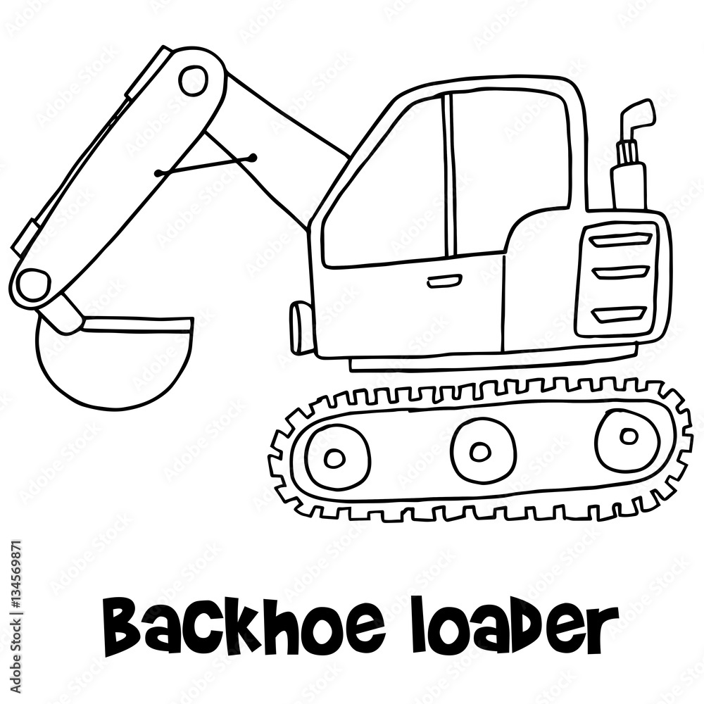 1490 Backhoe Loader Drawing Images Stock Photos  Vectors  Shutterstock