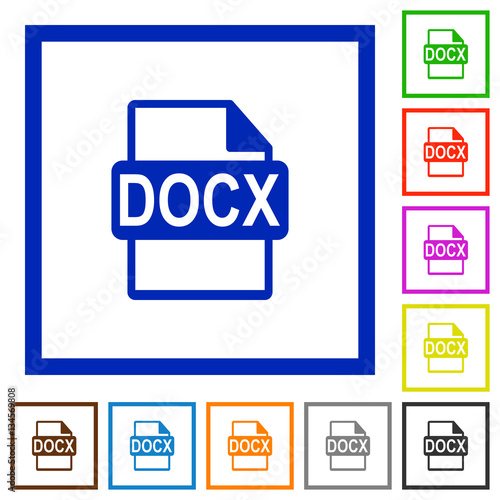 DOCX file format flat framed icons © botond1977