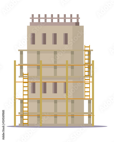 Building Construction Process of Cottage House.