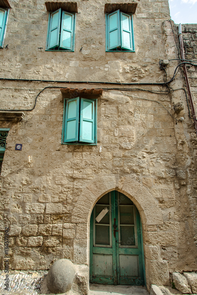 Antique architecture of the old town, Rhodes, Greece.
