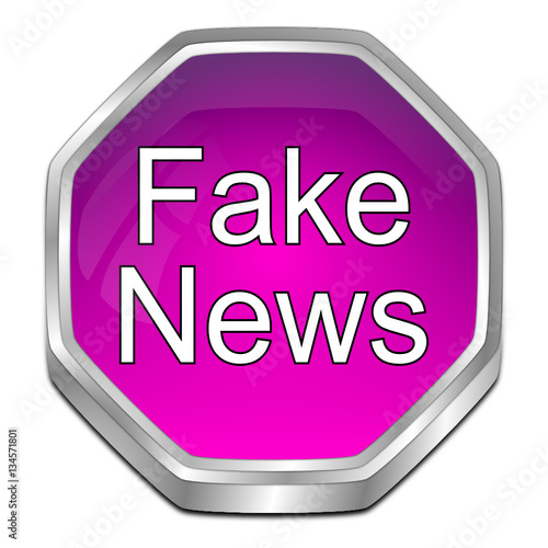 Fake News button - 3D illustration