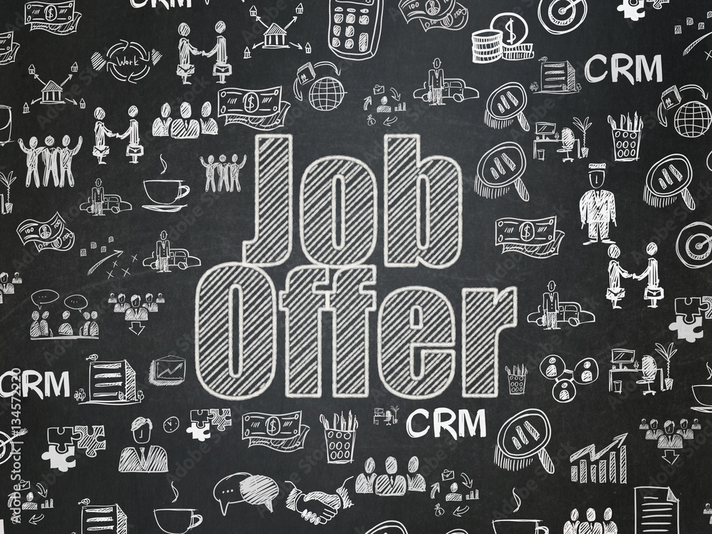 Finance concept: Job Offer on School board background Finance concept: Job Offer on School board background