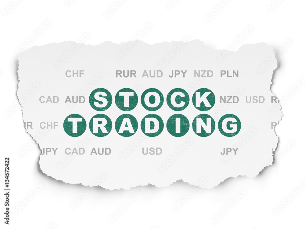 Finance concept: Stock Trading on Torn Paper background