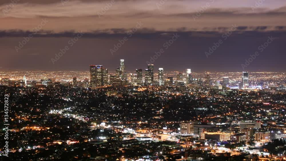 4K time lapse video of Los Angeles cityscape at night 4K time lapse video of Los Angeles cityscape at night