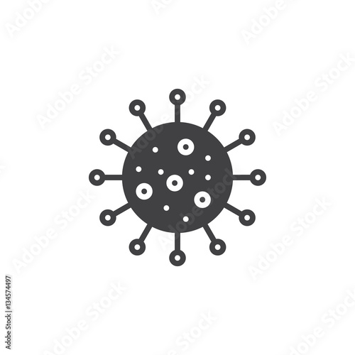 Virus icon vector, filled flat sign, solid pictogram isolated on white. Infection symbol, logo illustration